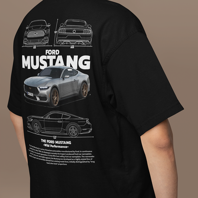 Camiseta Básica Unissex Ford Mustang Black PRETO