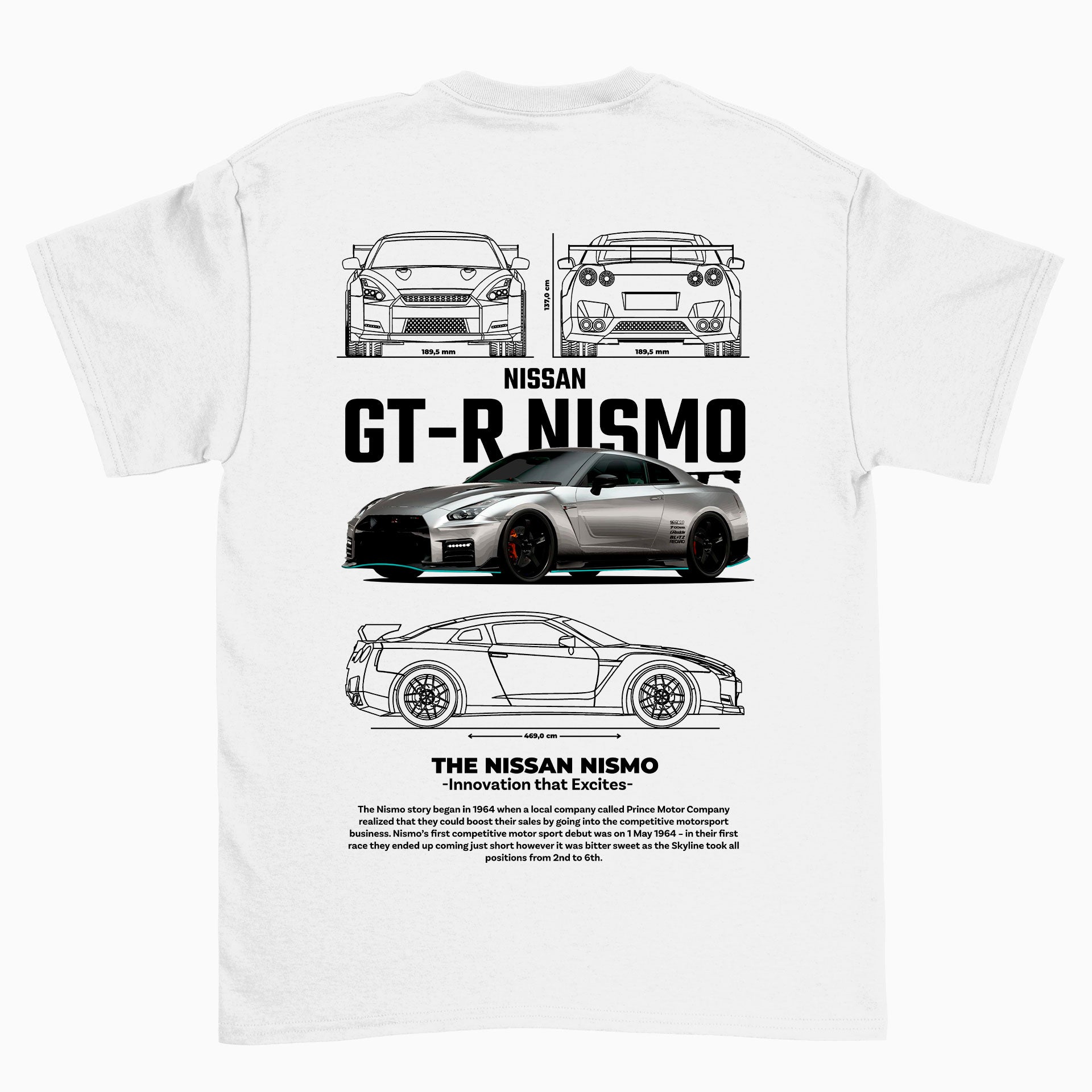 Camiseta Básica Unissex GT-R NISMO BRANCO