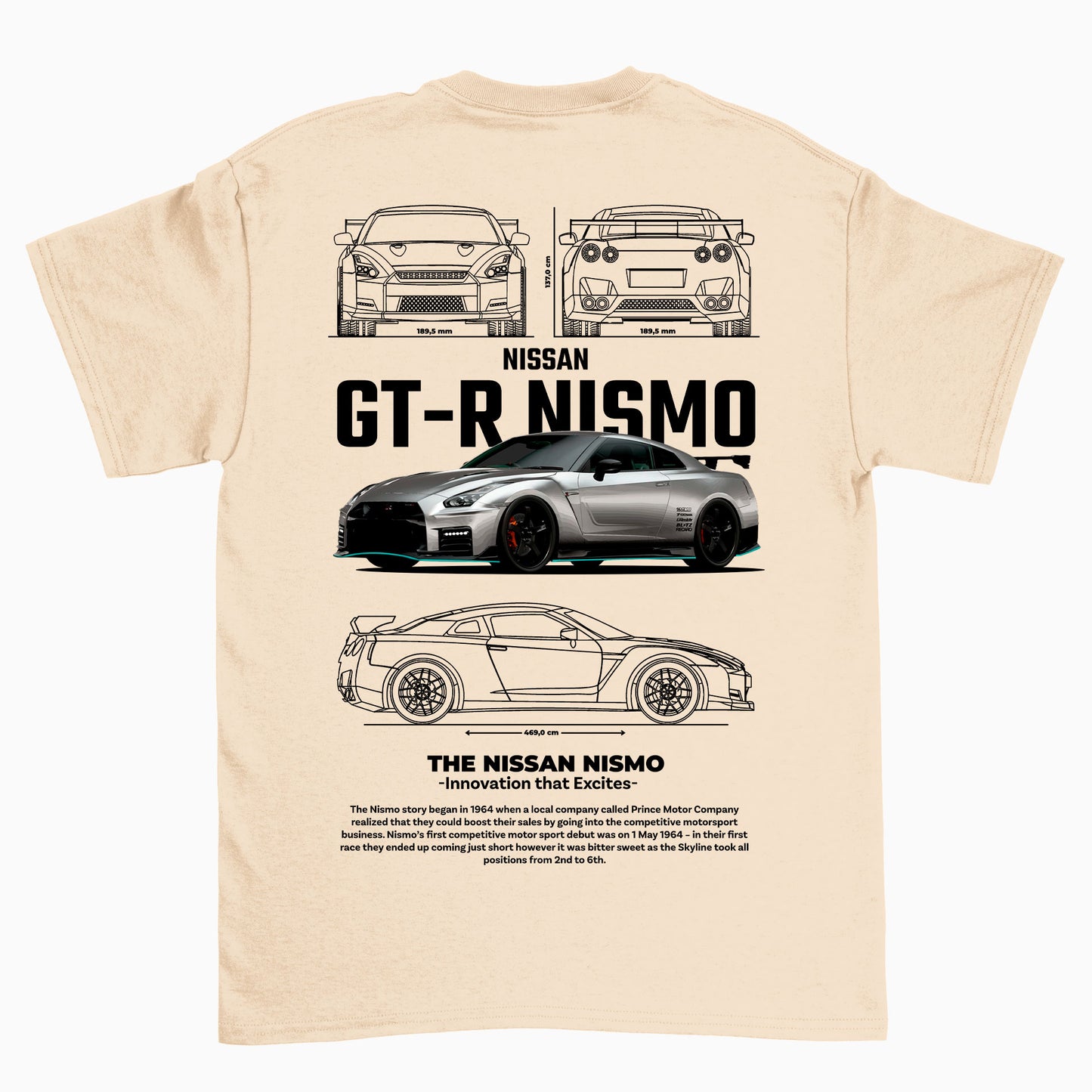 Camiseta Básica Unissex GT-R NISMO PEROLA OFF WHITE