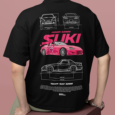 Camiseta Básica Unissex Honda Suki S2000 2 PRETO