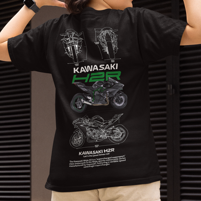 Camiseta Básica Unissex Kawasaki H2R PRETO