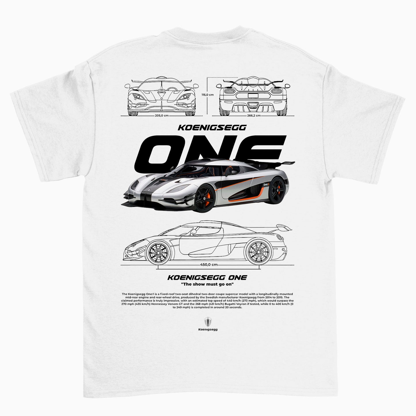 Camiseta Básica Unissex Koenigegg One W BRANCO