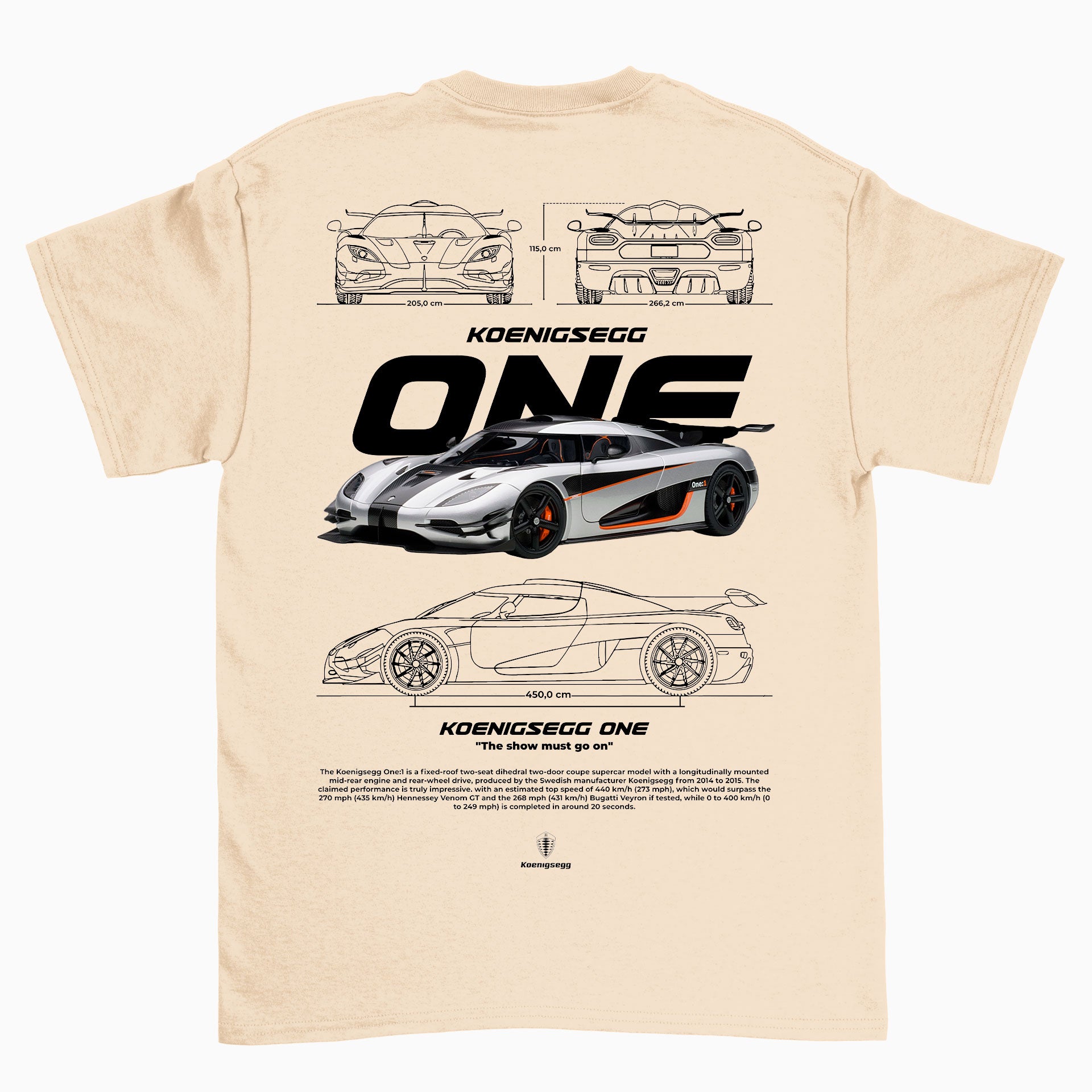  Camiseta Básica Unissex Koenigegg One W PEROLA OFF WHITE