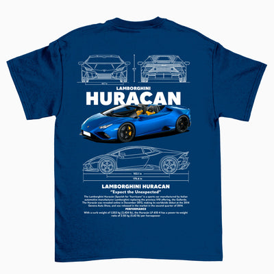 Camiseta Básica Unissex Lamborghini Huracan W AZUL MARINHO