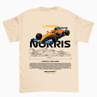 Camiseta Básica Unissex Lando Norris WHITE beje perola off white