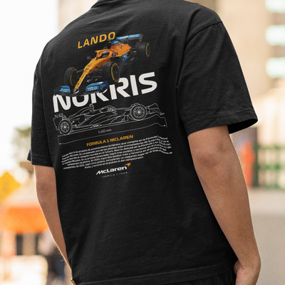 Camiseta Básica Unissex Lando Norris WHITE preta