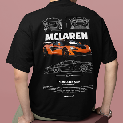 Camiseta Básica Unissex Mclaren 720S Orange preta