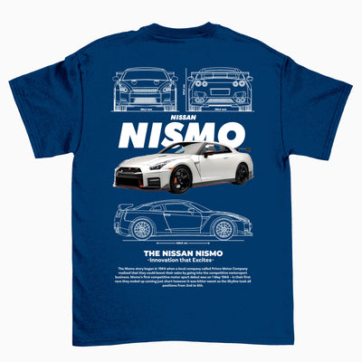 Camiseta Básica Unissex Nissan Nismo WHITE azul marinho