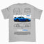 Camiseta Básica Unissex Porsche 911 GT3 W cinza 