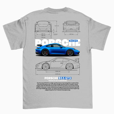 Camiseta Básica Unissex Porsche 911 GT3 W cinza 