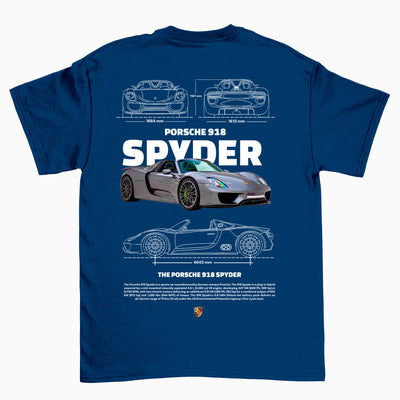 Camiseta Básica Unissex Porsche 918 Spyder 2 w  zul marinho