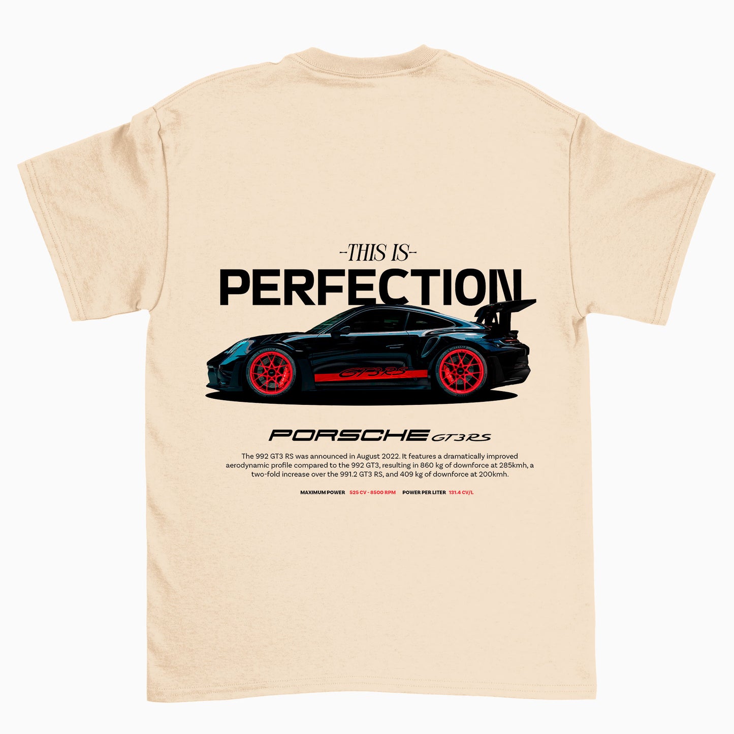Camiseta Básica Unissex Porsche 992  BEJE PEROLA FF WHITE