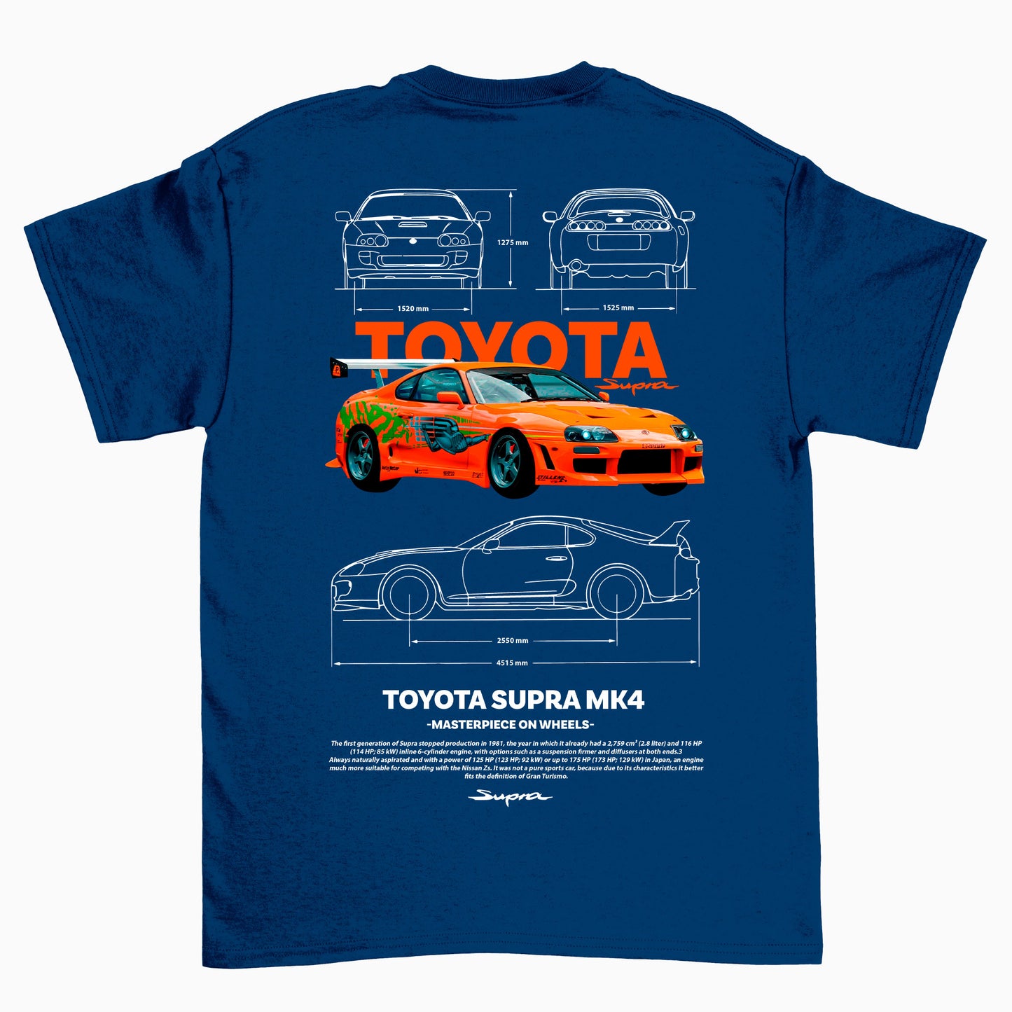 Camiseta Básica Unissex Supra MK4 BLANCO perola azul marinho