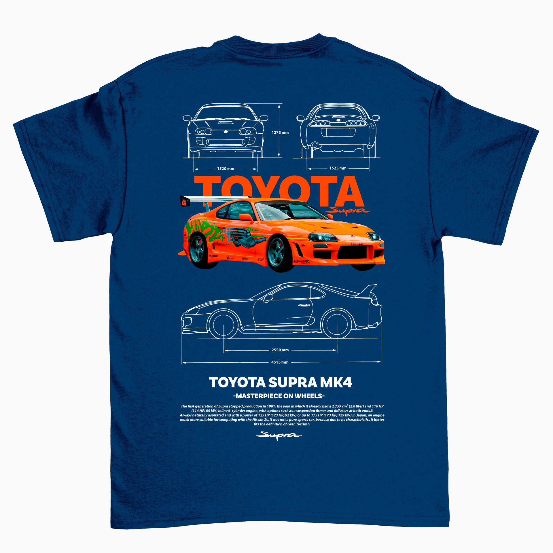 Camiseta Básica Unissex Supra MK4 BLANCO perola azul marinho