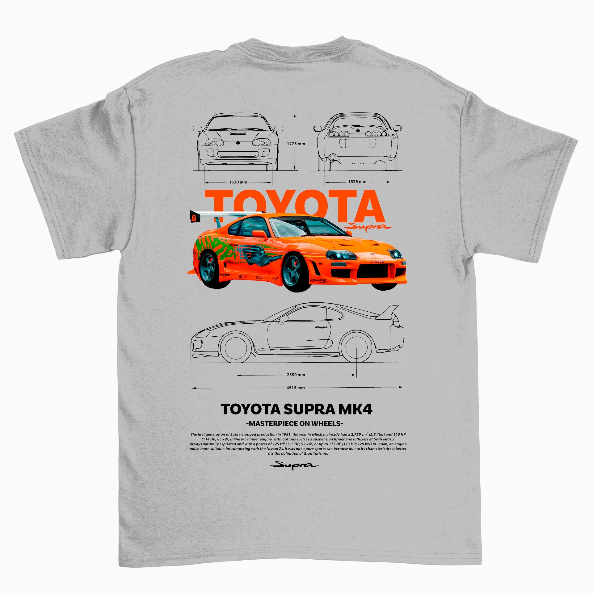 Camiseta Básica Unissex Supra MK4 BLANCO perola cinza