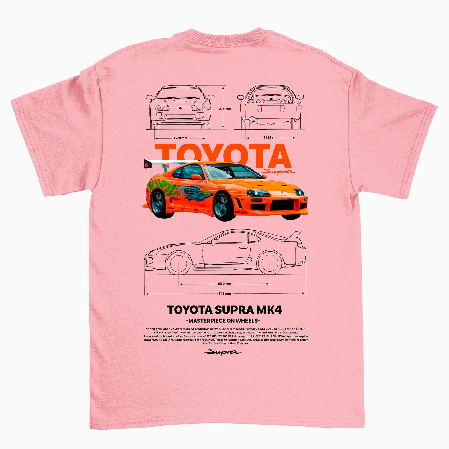 Camiseta Básica Unissex Supra MK4 BLANCO rosa bebe