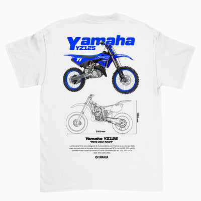 Camiseta Básica Unissex Yamaha YZ  v2 branca