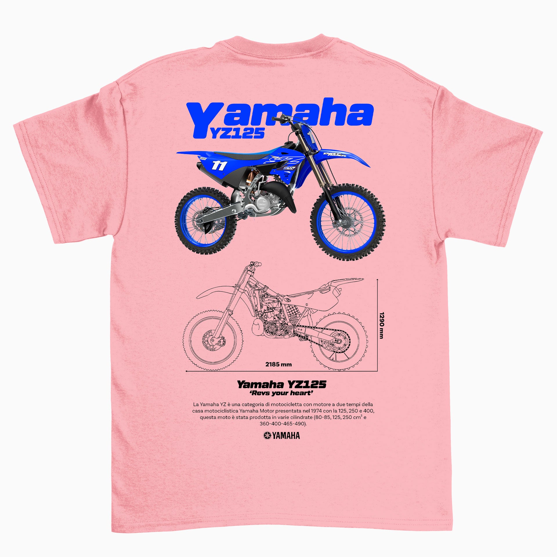 Camiseta Básica Unissex Yamaha YZ  v2 rosa