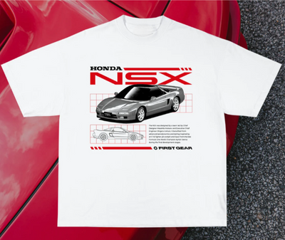 Camiseta Básica Unissex Honda NSX- branco