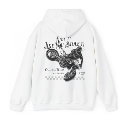 Moletom Canguru Unissex Ride It Like You Stole It BRANCO
