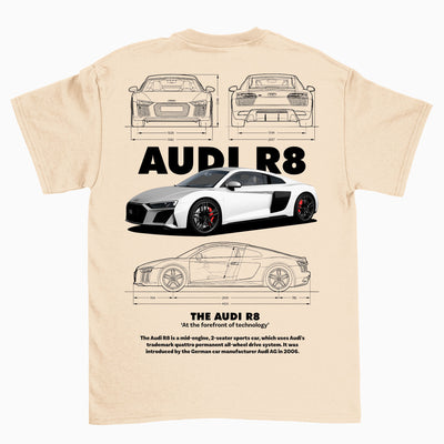 Camiseta Básica Unissex AUDI R8 - Pérola