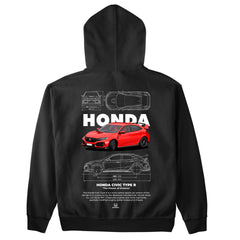 Moletom Básico Com Capuz Unissex Honda Civic Type R W