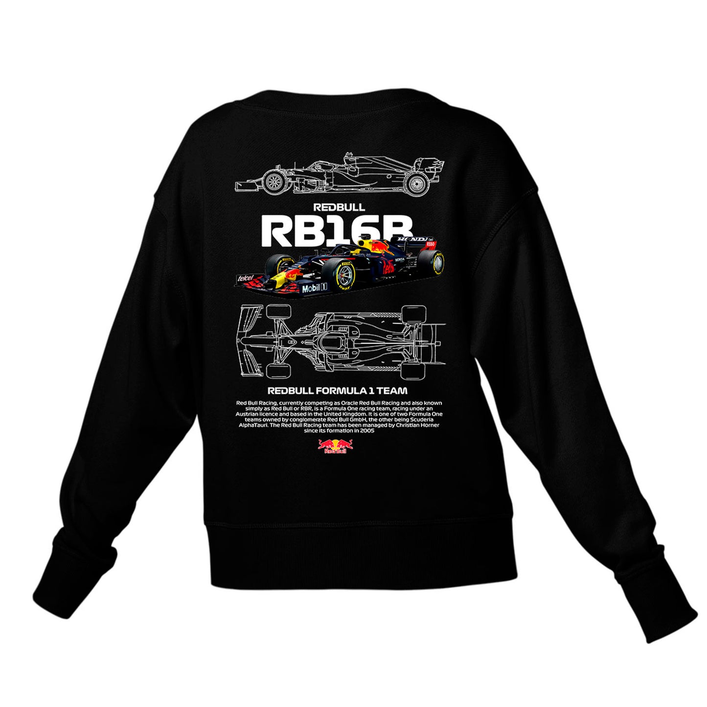 Moletom Gola Redonda Unissex Red Bull Racing Fórmula 1 TEAM W BRANCO