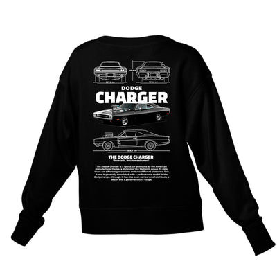 Moletom Gola Redonda Unissex Dodge Charger 1970-PRETO