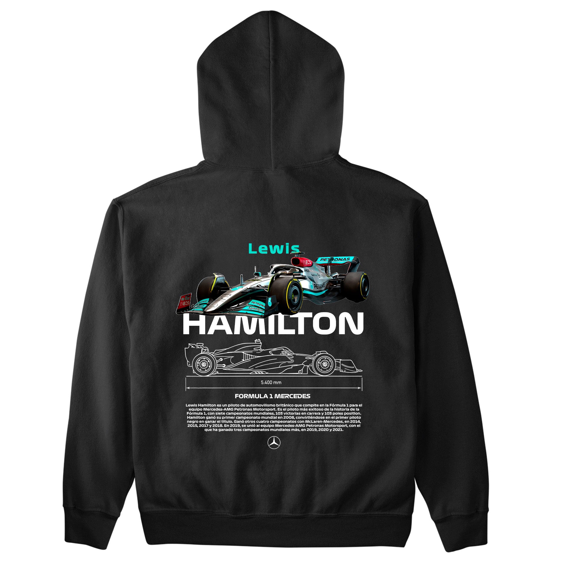 Moletom Básico Com Capuz Unissex Lewis Hamilton BLACK-PRETO