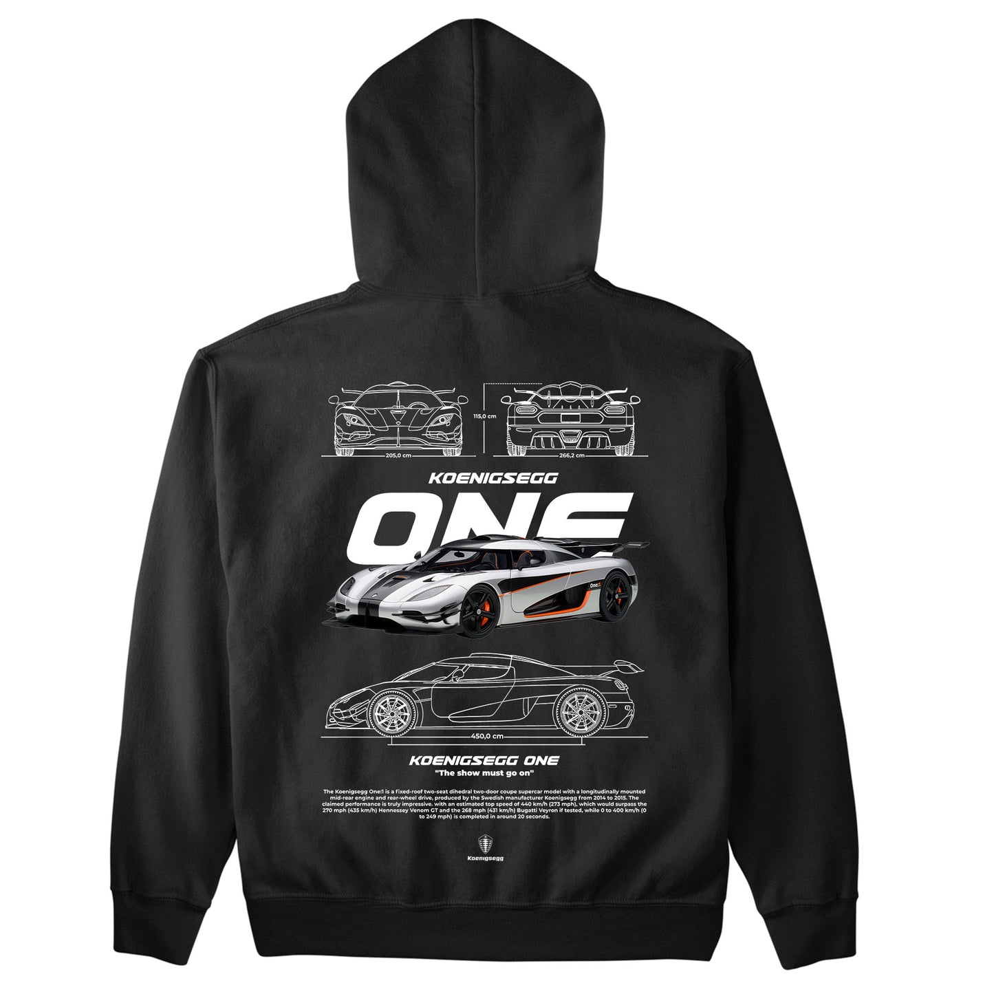 Moletom Básico Com Capuz Koenigsegg ONE W