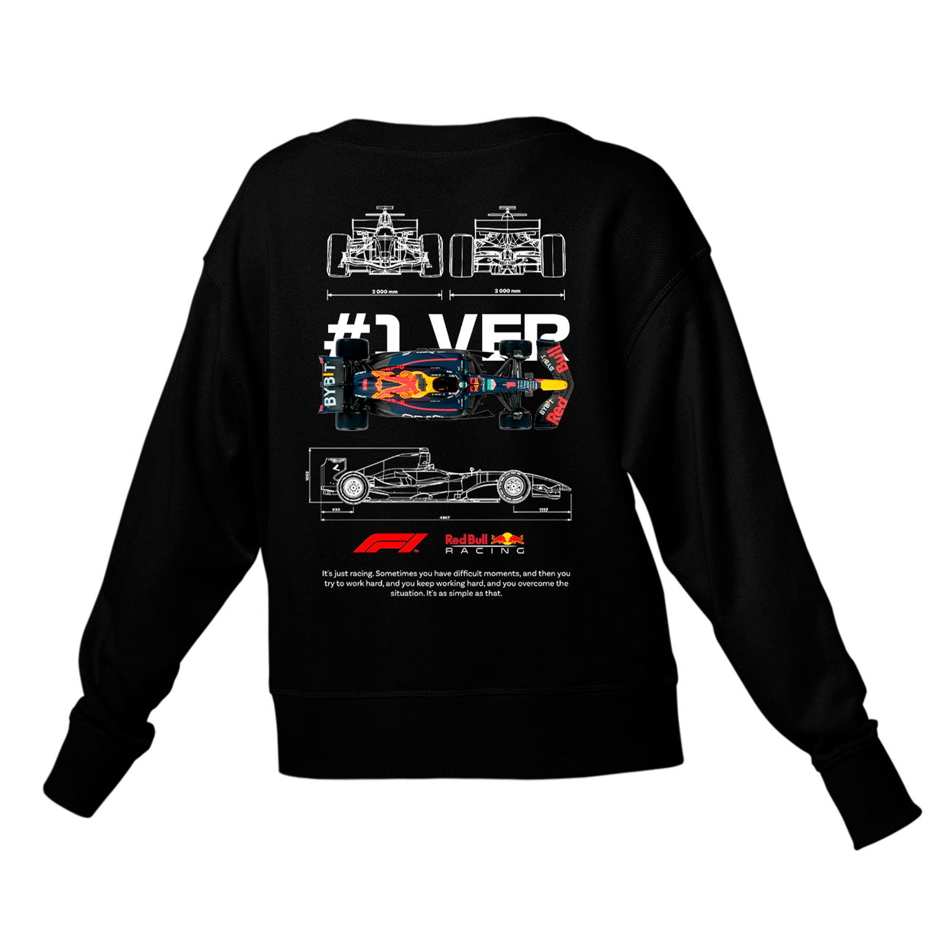 Moletom Gola Redonda Unissex F1 Red Bull CAR TEMPLATE-PRETO