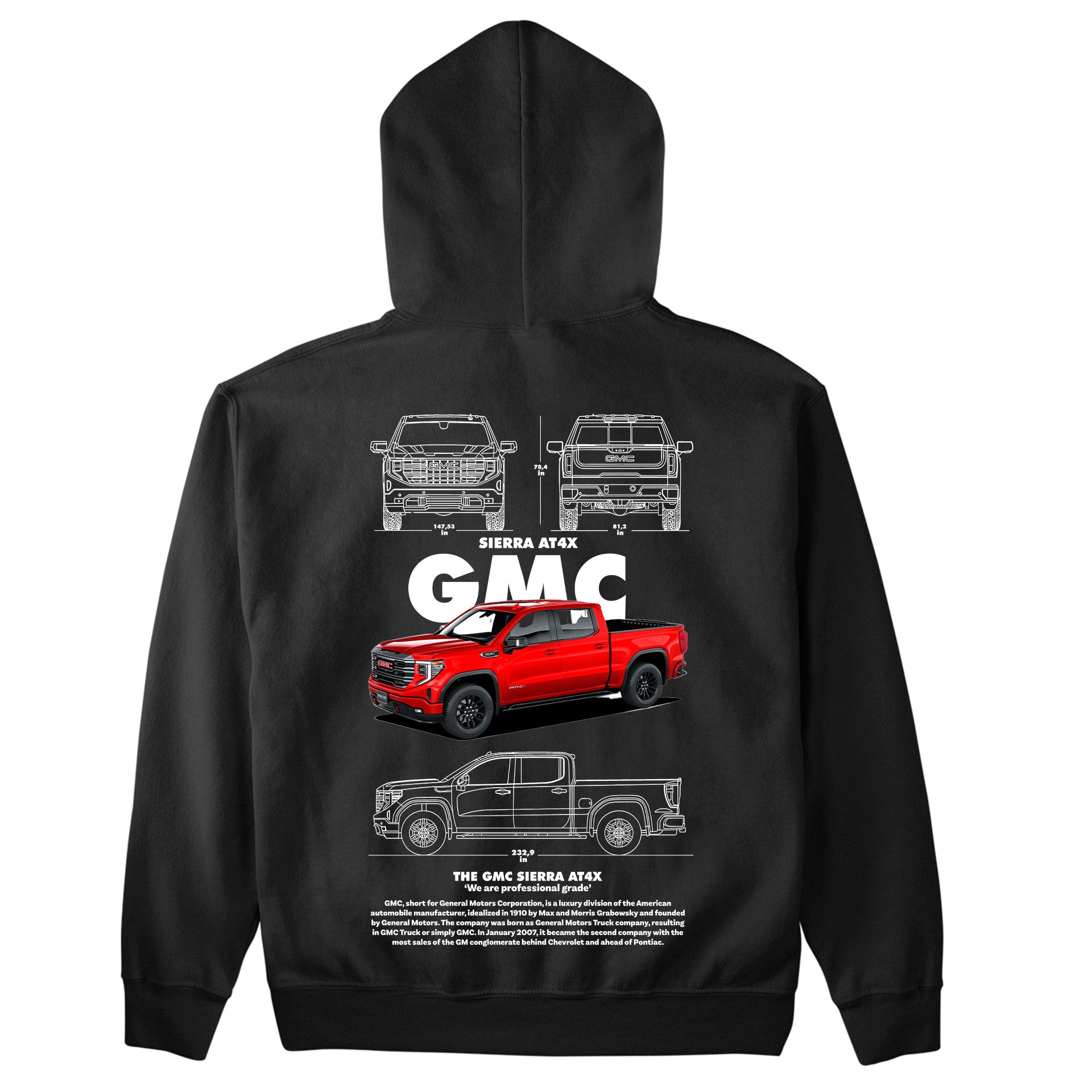 Moletom Básico Com Capuz Unissex GMC Sierra AT4X BLACK-PRETO