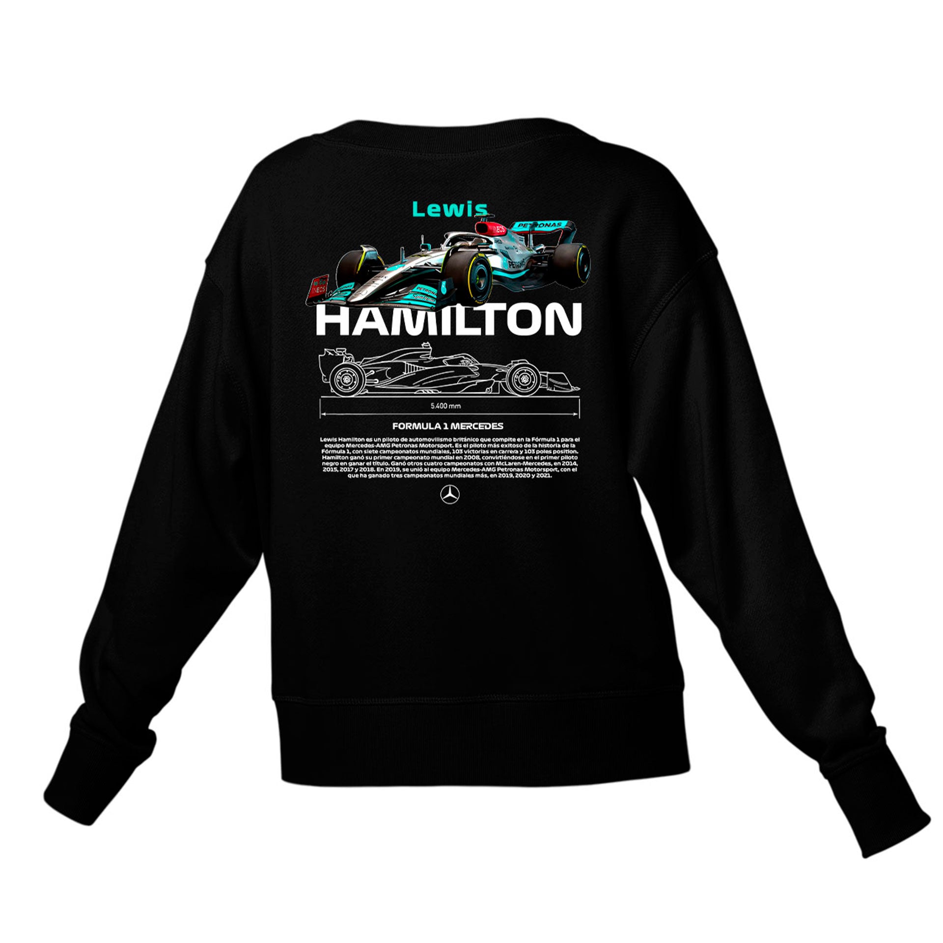Moletom Gola Redonda Unissex Lewis Hamilton BLACK-PRETO