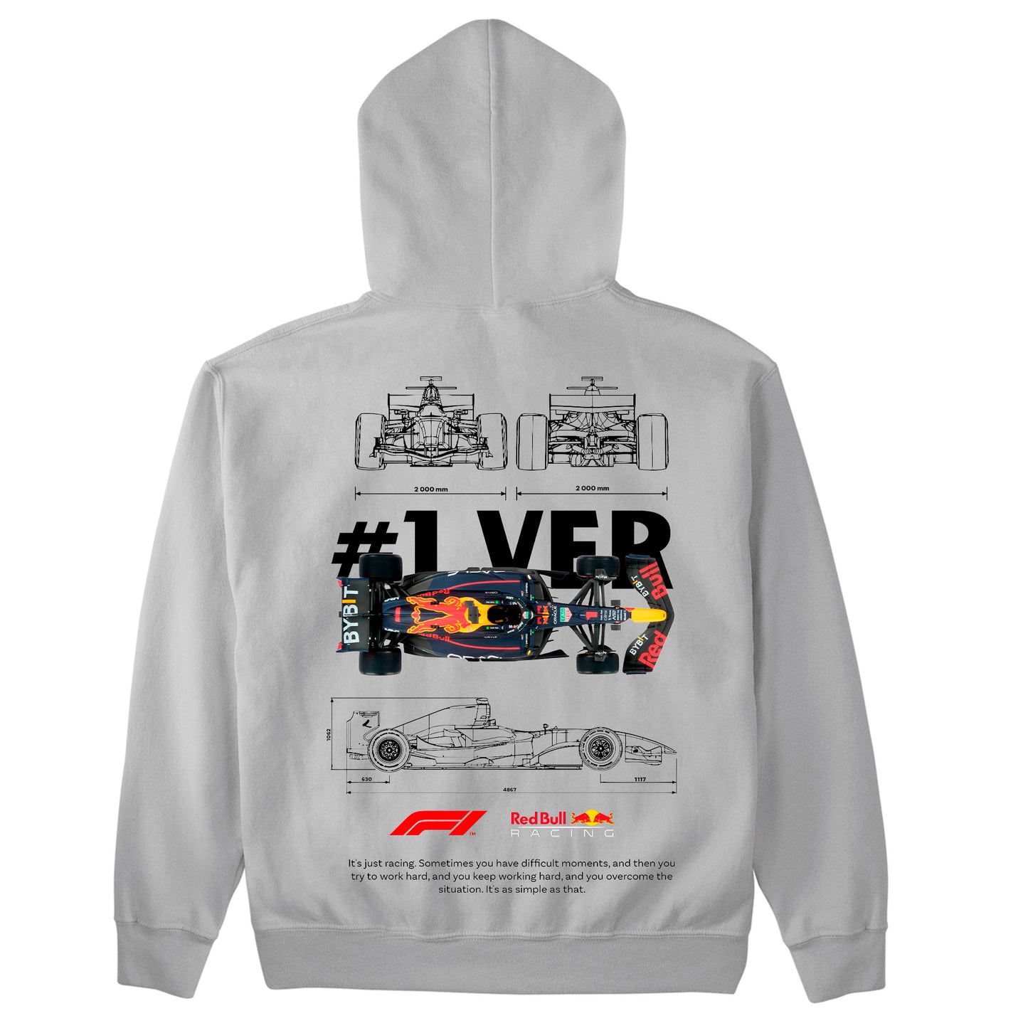 Moletom Básico Com Capuz Unissex F1 Red Bull Car Template-CINZA