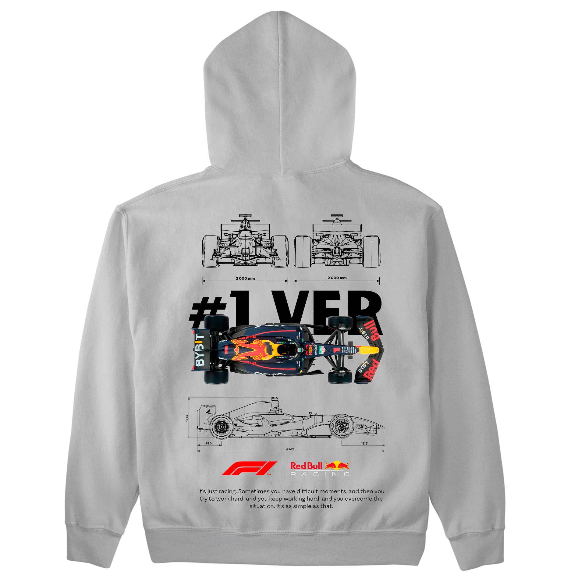 Moletom Básico Com Capuz Unissex F1 Red Bull Car Template-CINZA