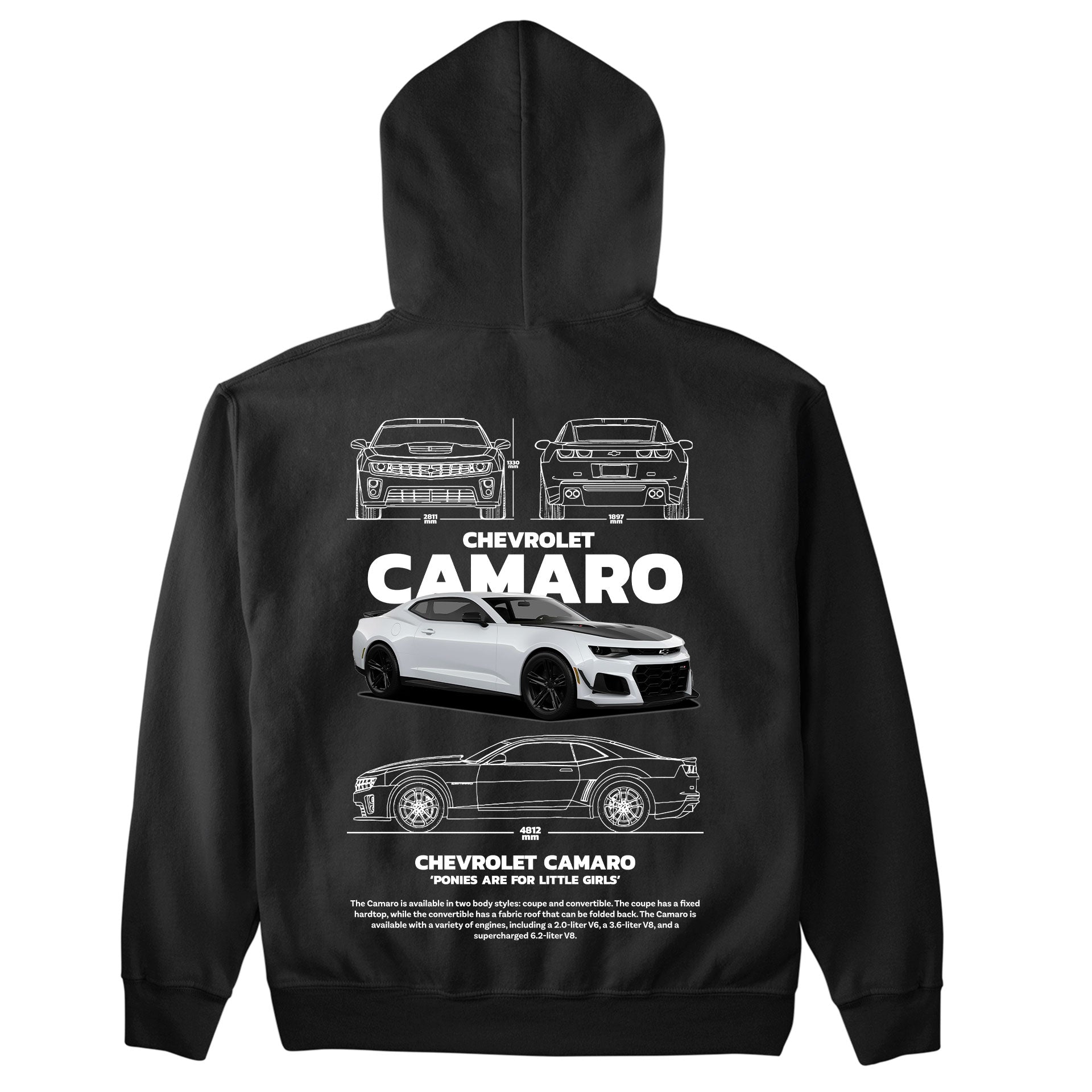 Moletom Básico Com Capuz Unissex Chevrolet Camaro-PRETO