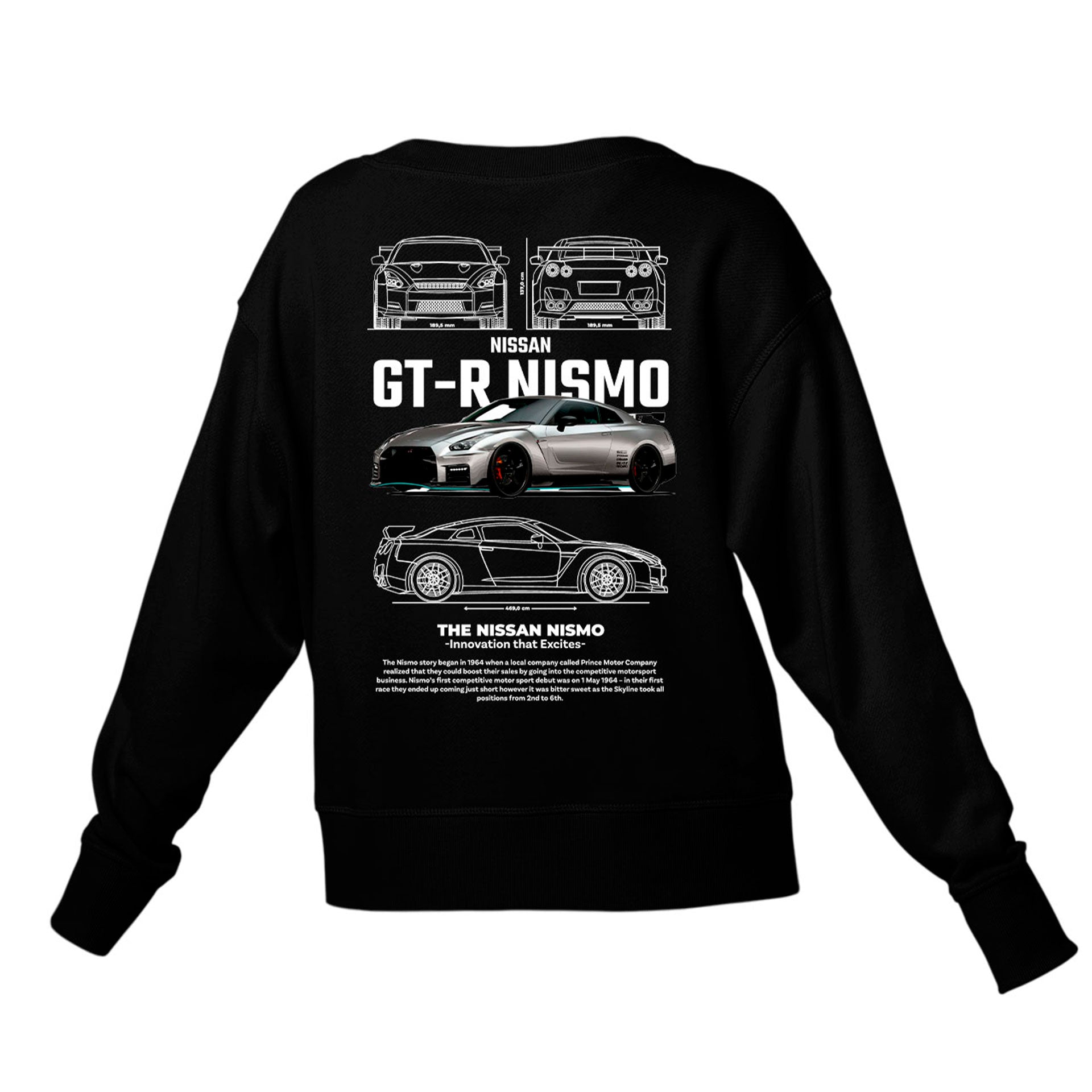Moletom Gola Redonda Unissex GT-R NISMO-PRETO