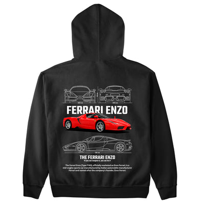 Moletom Básico Com Capuz Unissex Ferrari Enzo W-PRETO