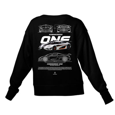Moletom Gola Redonda Unissex Koenigsegg ONE W-PRETO