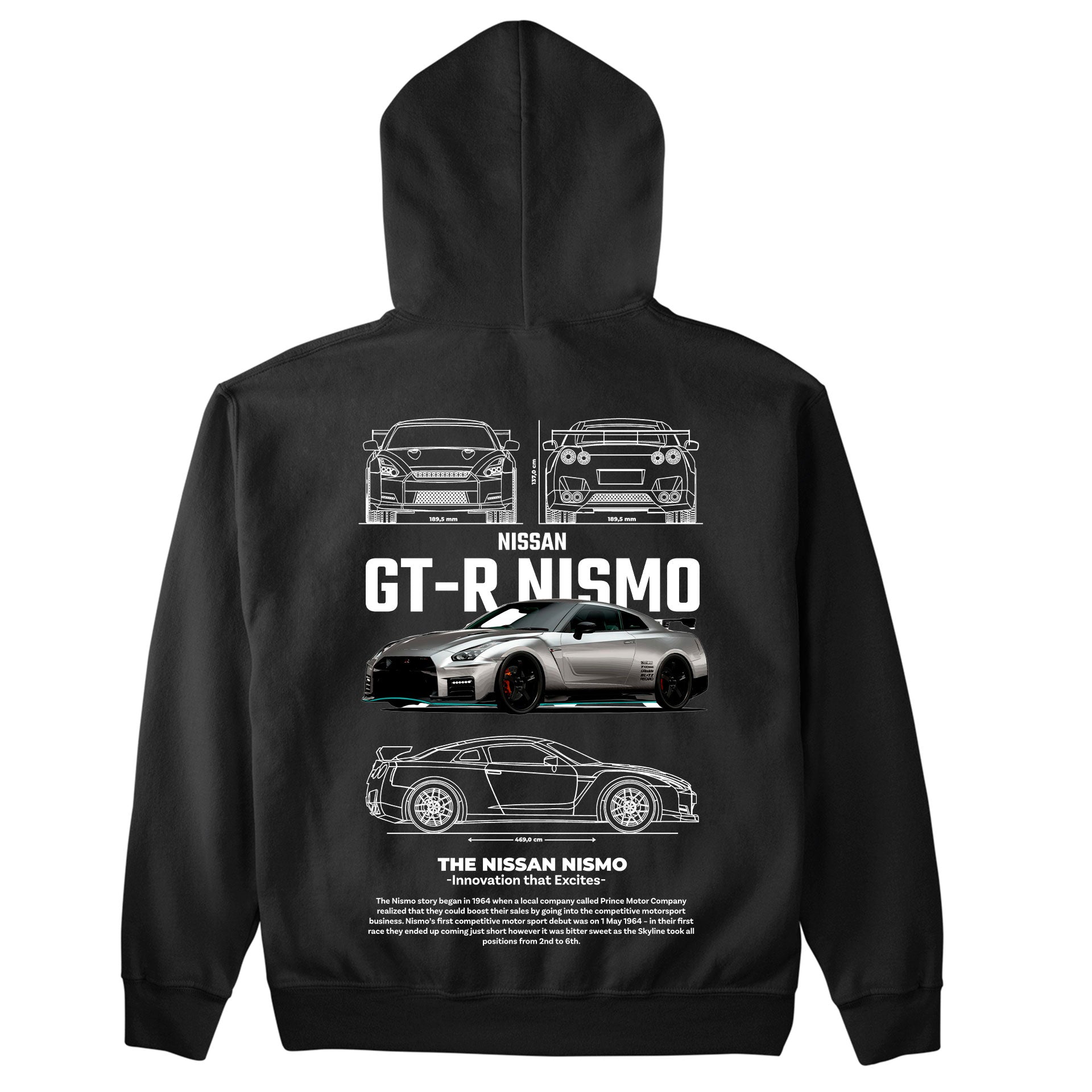 Moletom Básico Com Capuz Unissex GT-R Nismo-PRETO
