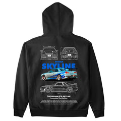 Moletom Básico Com Capuz Unissex Nissan GTR SKYLINE R34 4 -2TEMPLATE white