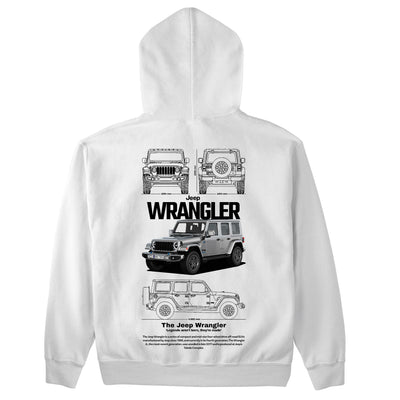Moletom Básico Com Capuz Unissex Jeep Wrangler White-BRANCO