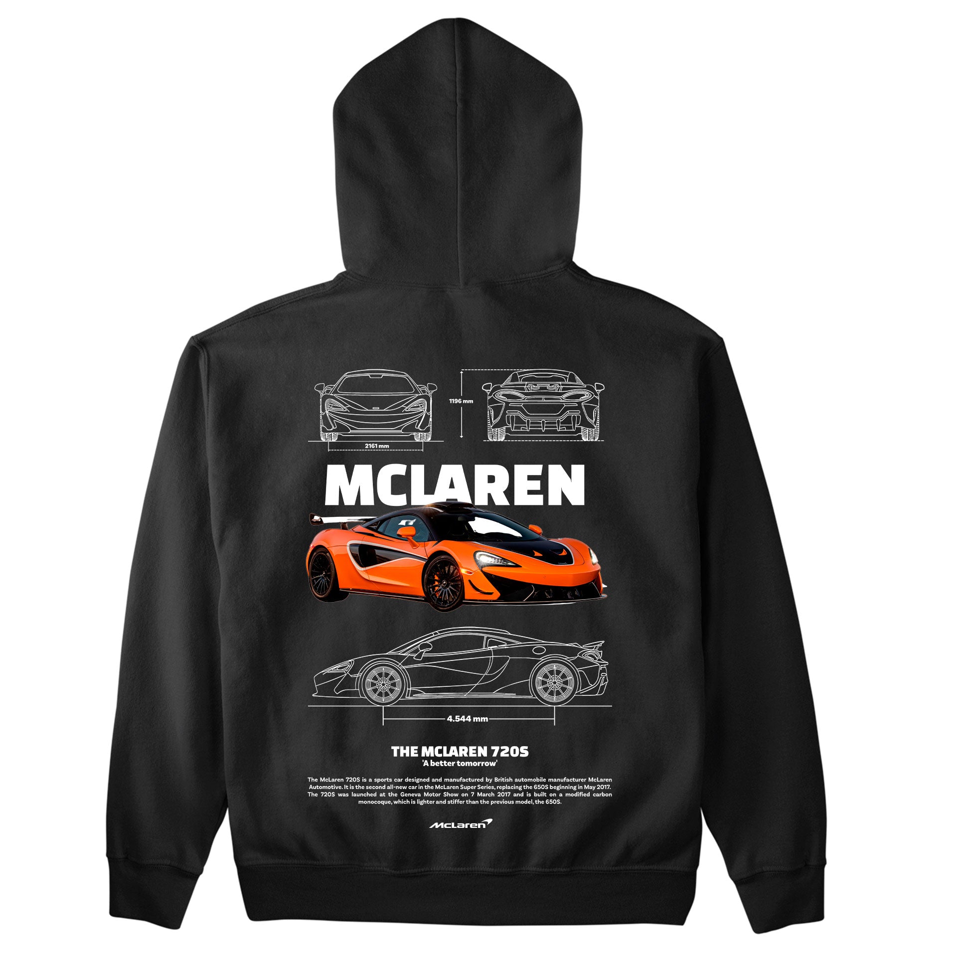 Moletom Básico Com Capuz Unissex Mclaren 720S ORANGE-PRETO