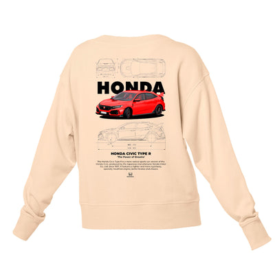 Moletom Gola Redonda Unissex Honda Civic TYPE R W-PEROLA