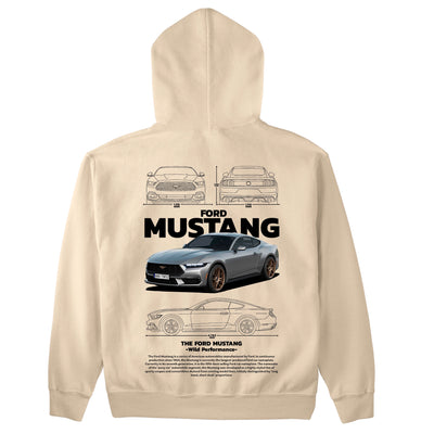 Moletom Básico Com Capuz Unissex Ford Mustang BLACK-PEROLA