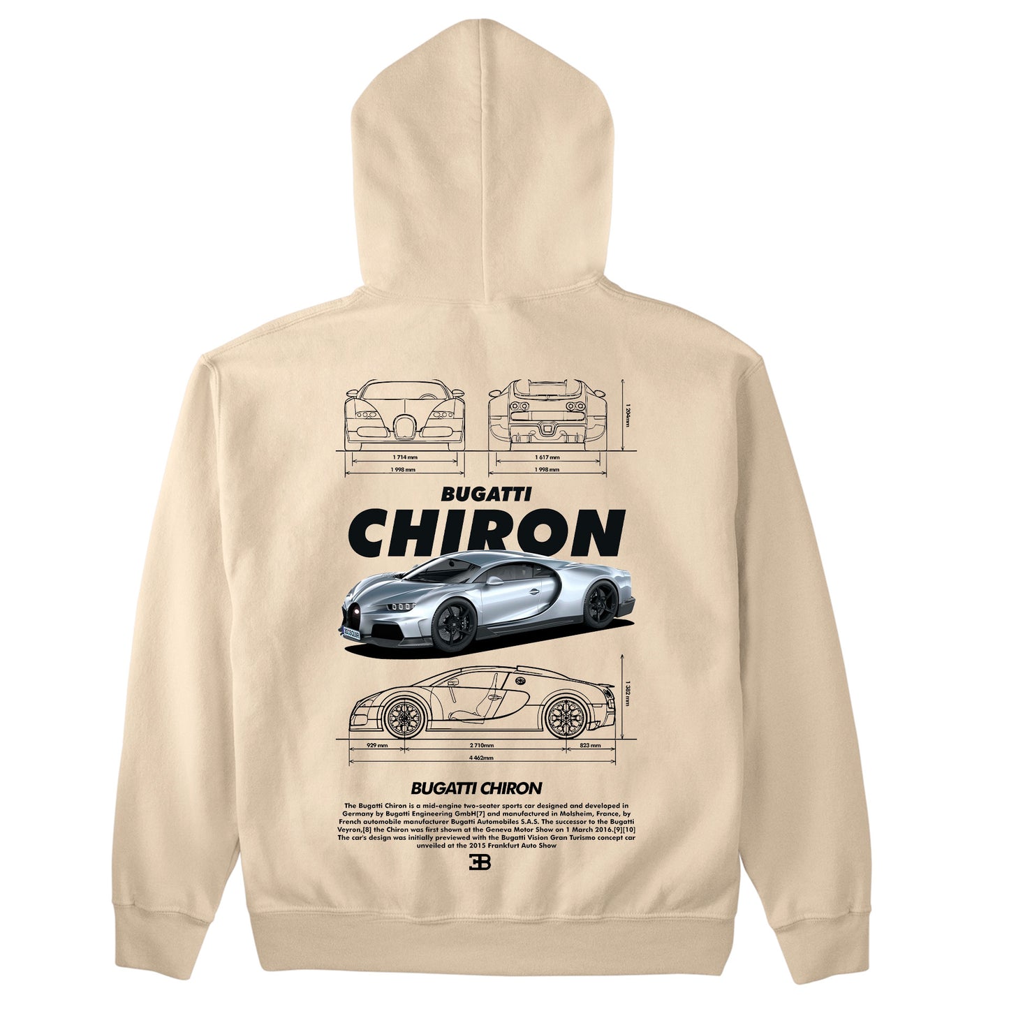 Moletom Básico Com Capuz Unissex Bugatti Chiron v2 black-PEROLA