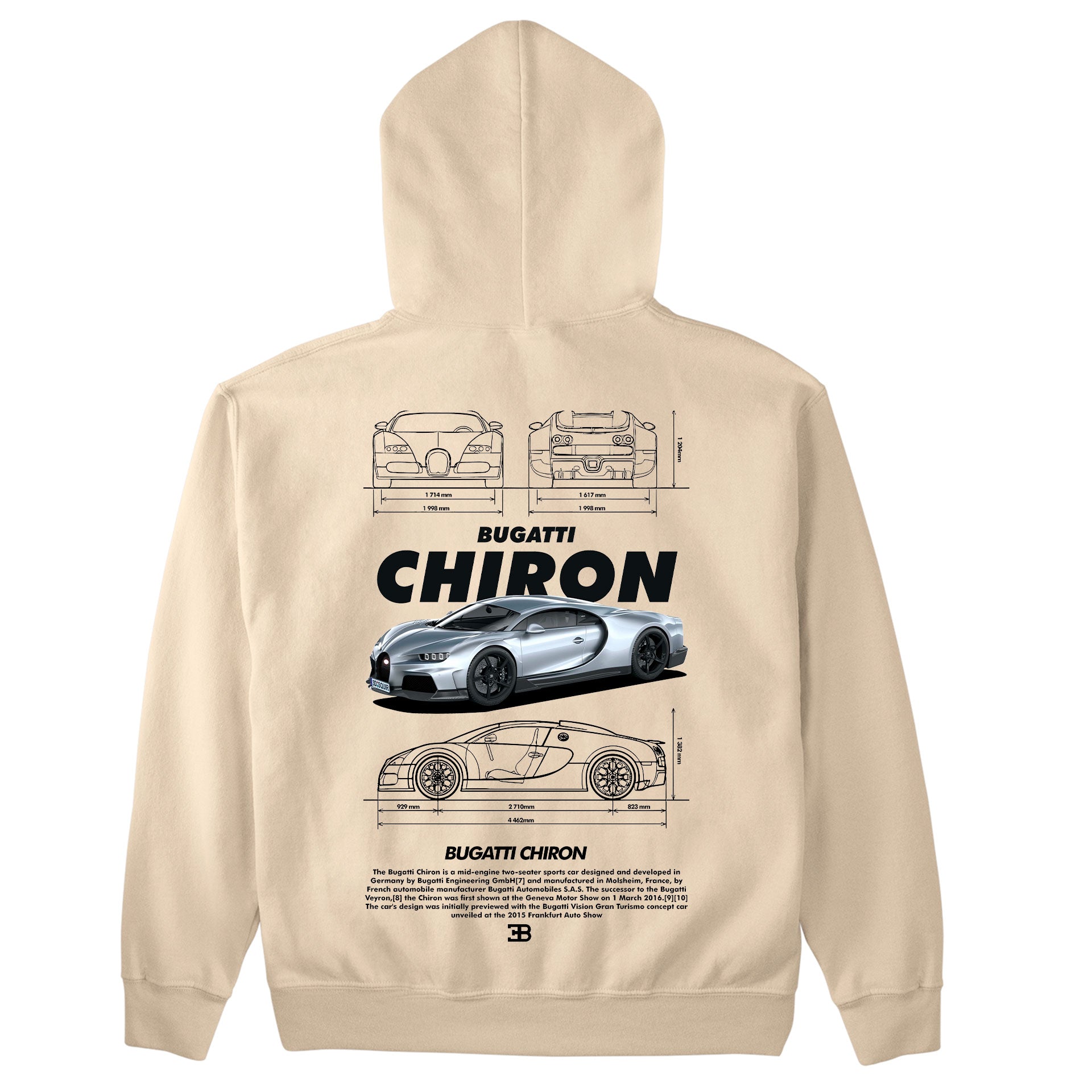 Moletom Básico Com Capuz Unissex Bugatti Chiron v2 black-PEROLA