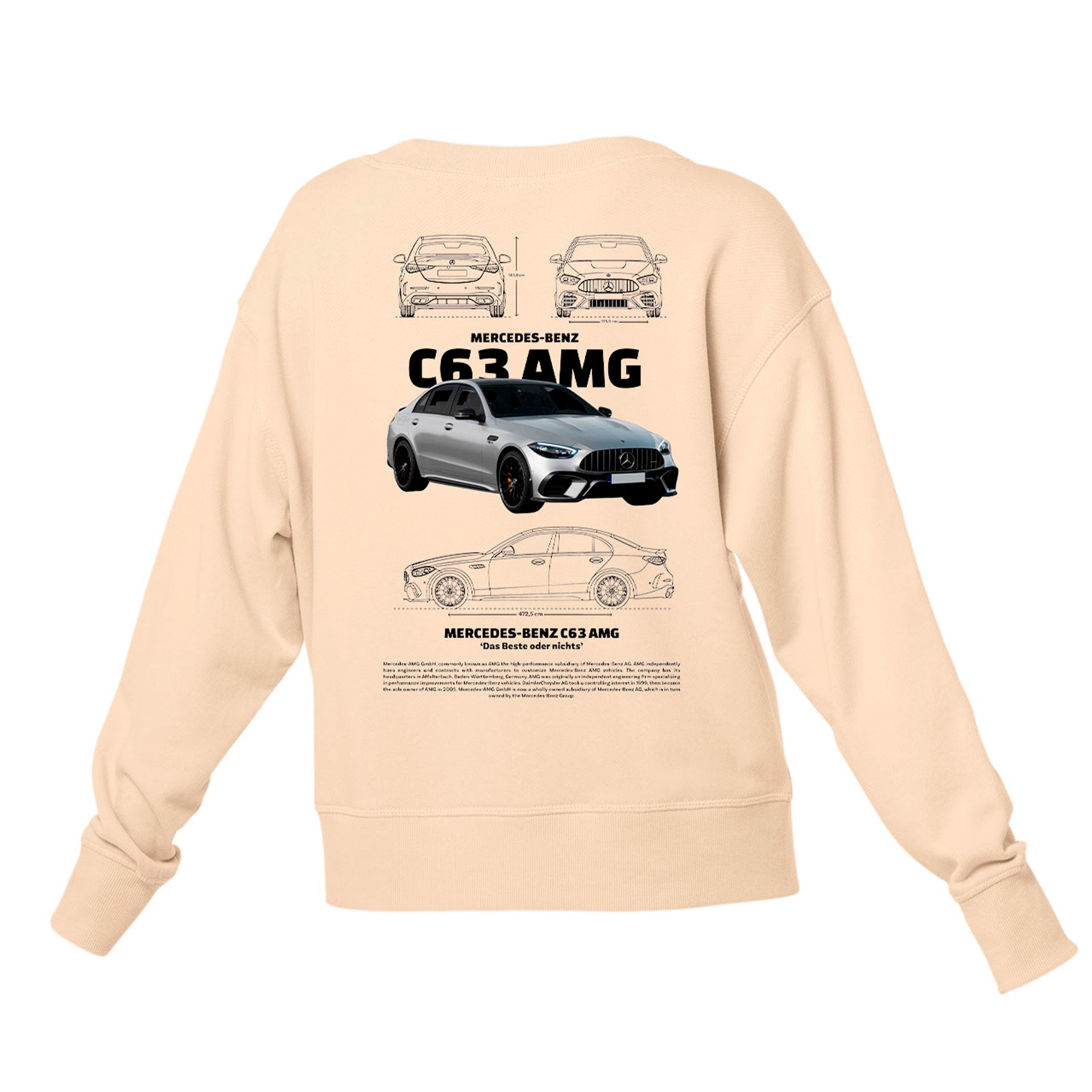 Moletom Gola Redonda Unissex Mercedes Benz c63 AMG W-PEROLA