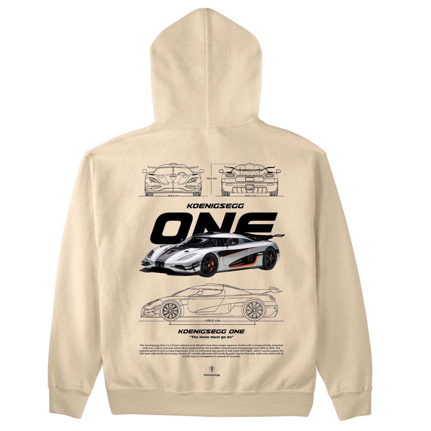Moletom Básico Com Capuz Koenigsegg ONE W