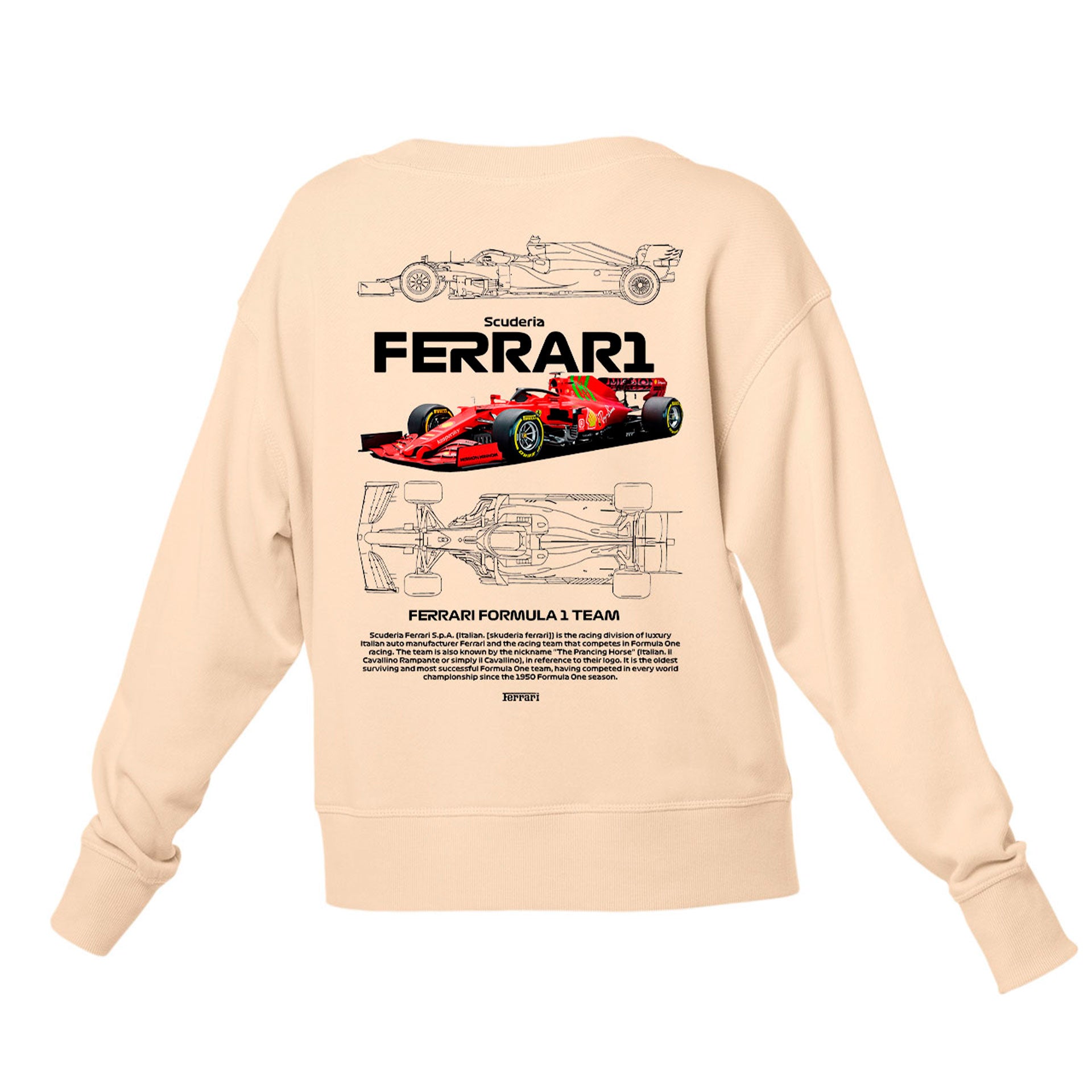 Moletom Gola Redonda Unissex Ferrari Fórmula 1 TEAM-PÉROLA